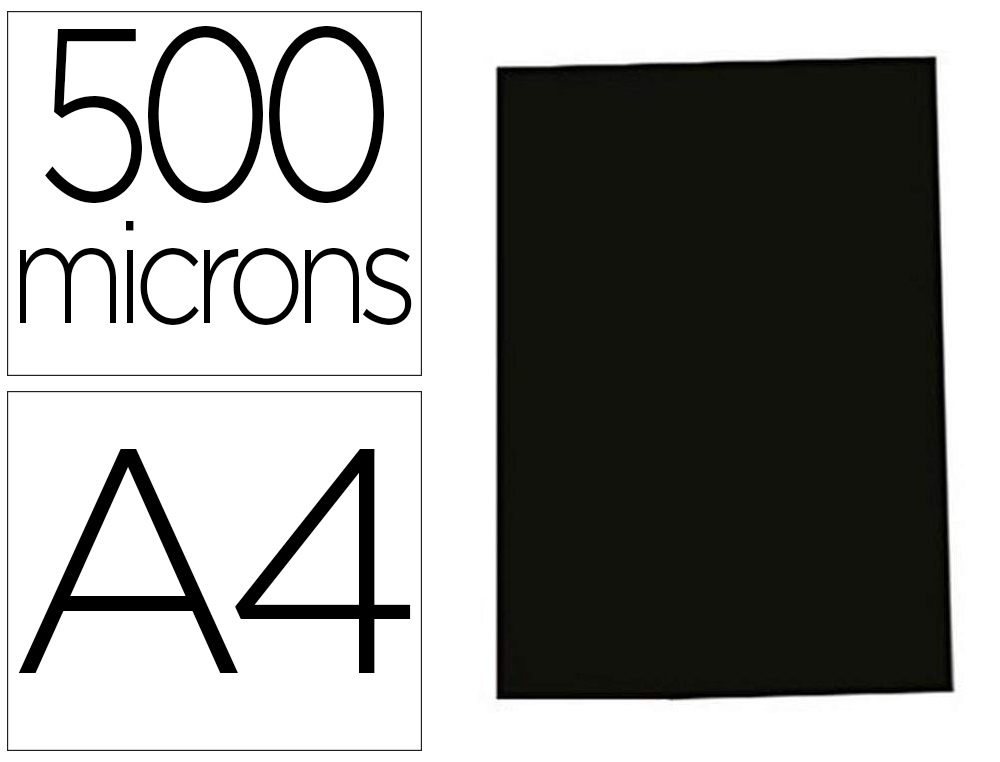 TAPA DE ENCUADERNACION GBG POLIPROPILENO POLYCOVER OPACA 500 MC DIN A4 COLOR NEGRO PACK DE 100 UNIDADES