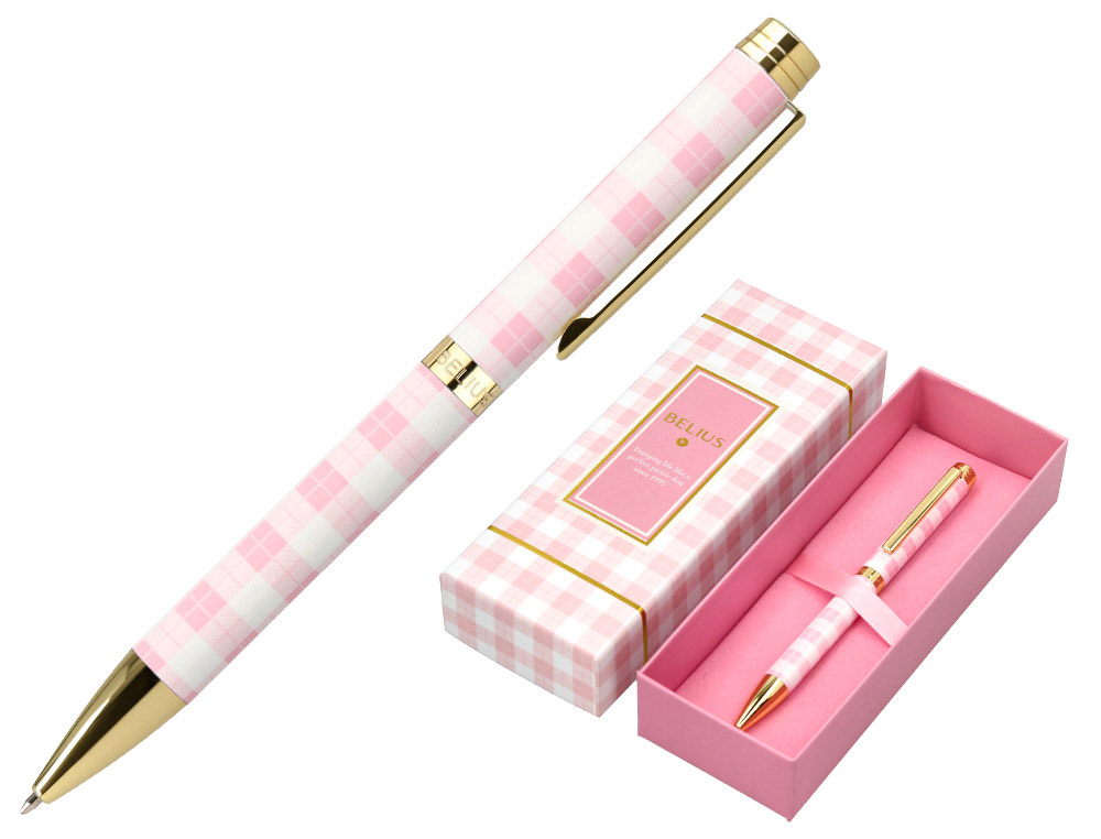 ROLLER BELIUS PERFECT PICNIC DAY ALUMINIO COLOR ROSA DORADO TINTA COLOR NEGRO CAJA DE DISEO
