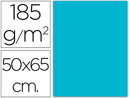 CARTULINA GUARRO AZUL TURQUESA -50X65 CM -185 GR