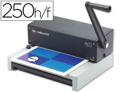 ENCUADERNADORA PARA ESPIRAL METALICO GBC COILBIND P59 PERFORA 15 HOJAS TAMAO A4/ FOLIO ENCUADERNA HASTA 250H
