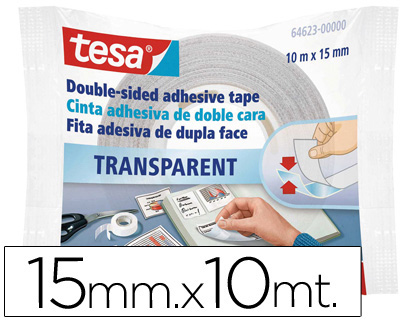 CINTA DOBLE CARA TESA 10 MT X 15MM