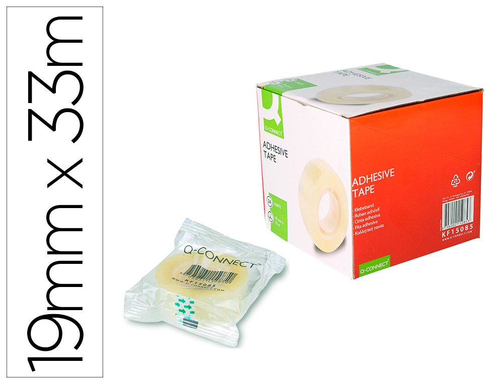 CINTA ADHESIVA Q-CONNECT 33 MT X 19 MM ENCELOFANADA