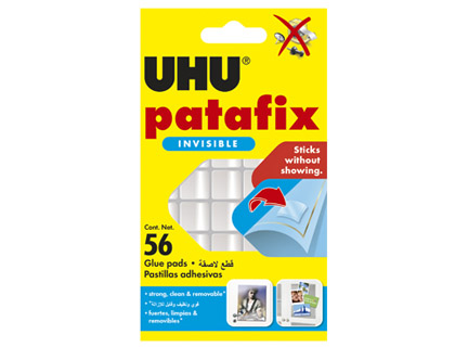 SUJETACOSA UHU PATAFIX MASILLA ADHESIVA INVISIBLE BLISTER DE 56 UNIDADES
